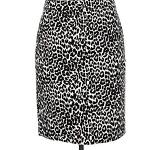 J. Crew Black and White Animal Print Pencil Skirt